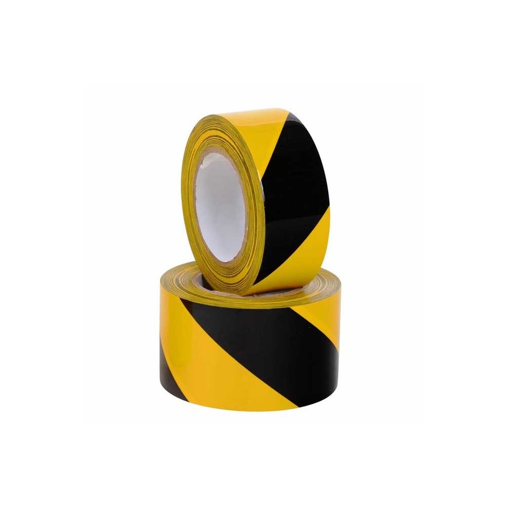 Bandes de marquage au sol PVC, jaune/noir (5x 33m) | Marquage au sol