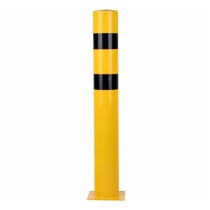 Poteau acier anti-choc Jaune/Noir (H 120cm, Ø15,9cm) à cheviller