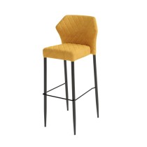 Tabouret de bar Louis, Velours jaune