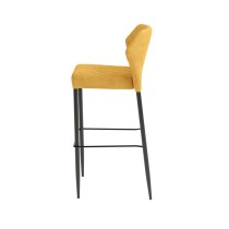 Tabouret de bar Louis, Velours jaune