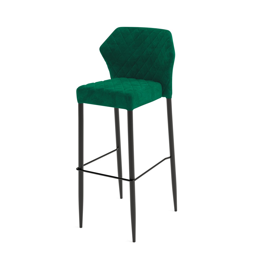 Tabouret de bar Louis, Velours vert