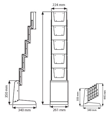 Dimensions du présentoir DROP